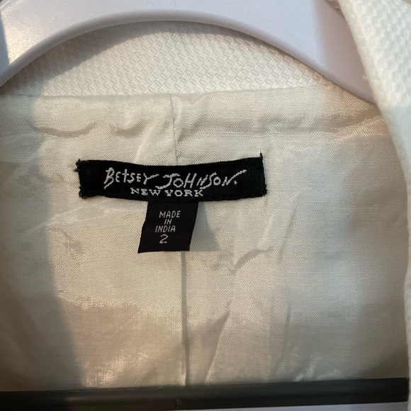 Betsey Johnson off white blazer with red gingham trim. Y2K - Picture 9 of 14